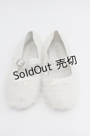 画像: PINK HOUSE / ソフトチュールフリル使いバレエシューズ 3(M) 白 I-26-01-22-123-LO-SH-SA-ZI