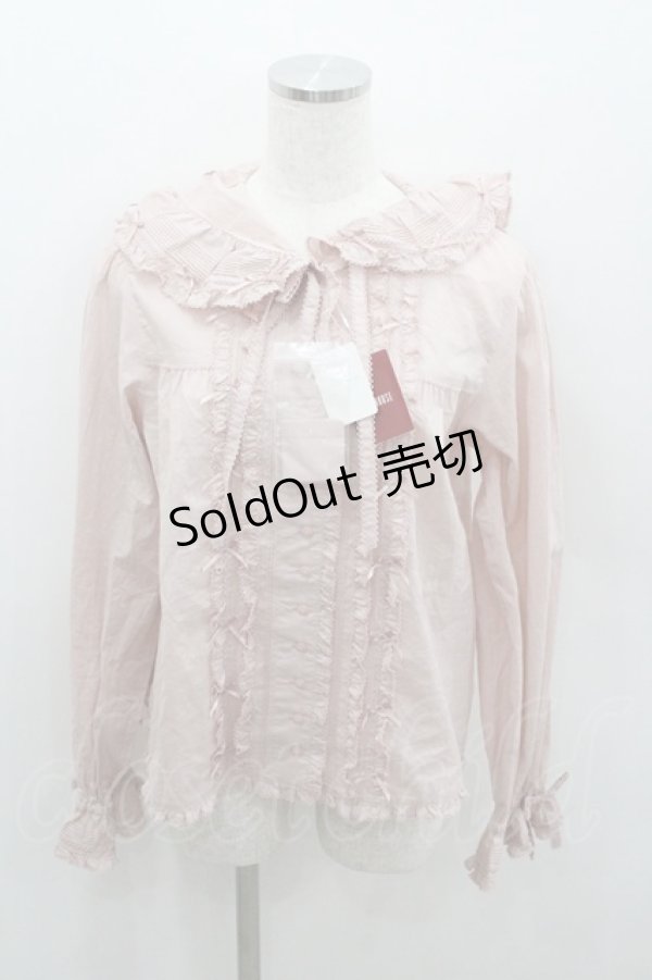 画像1: PINK HOUSE / うさぎの耳フード付きローンブラウス  ピンク I-26-01-22-012-LO-BL-SA-ZI (1)