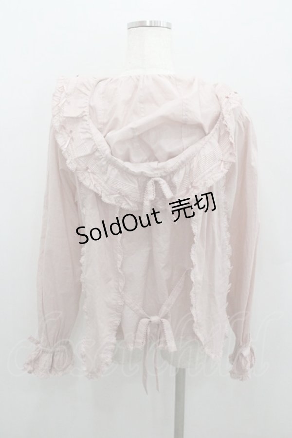 画像2: PINK HOUSE / うさぎの耳フード付きローンブラウス  ピンク I-26-01-22-012-LO-BL-SA-ZI (2)