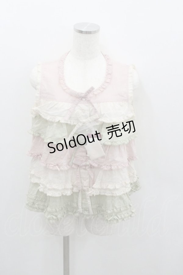 画像1: PINK HOUSE / 配色フリルブラウス  ピンクＸハッカ I-26-01-22-013-LO-BL-SA-ZI (1)