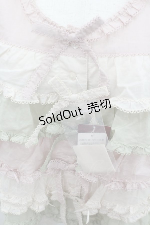 画像2: PINK HOUSE / 配色フリルブラウス  ピンクＸハッカ I-26-01-22-013-LO-BL-SA-ZI (2)
