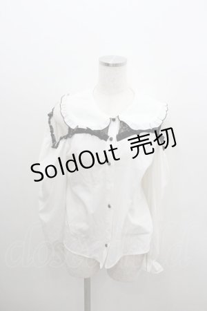 画像: Ank Rouge / デコルテレースオフショルブラウス  白Ｘ黒 I-26-01-22-002-CA-BL-SA-ZI