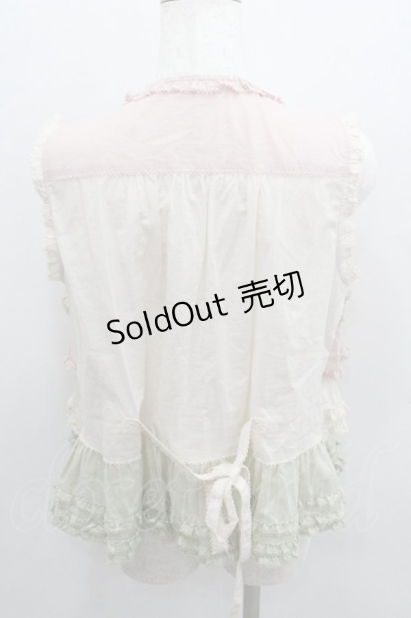 画像3: PINK HOUSE / 配色フリルブラウス  ピンクＸハッカ I-26-01-22-013-LO-BL-SA-ZI (3)