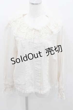画像: PINK HOUSE / レースフリル襟付きブラウス  生成り I-26-01-22-014-LO-BL-SA-ZI