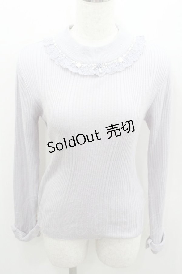 画像1: axes femme / バラボトルネックリブニットプルオーバー  ラベンダー I-26-01-22-017-AX-TO-SA-ZI (1)