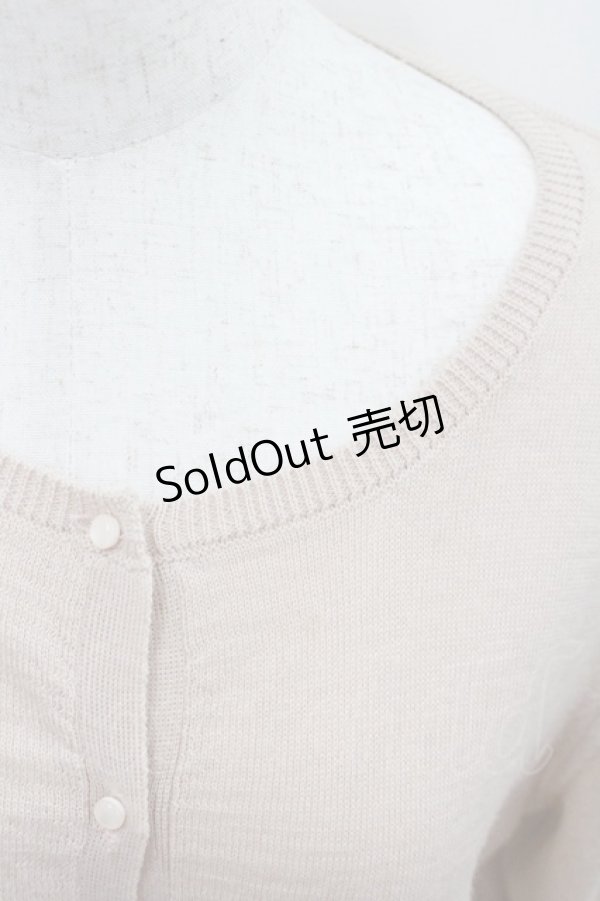 画像2: Franche Lippee / 裾レースパール切替ニットカーディガン  ピンクＸ白 I-26-01-22-019-LO-TO-SA-ZI (2)