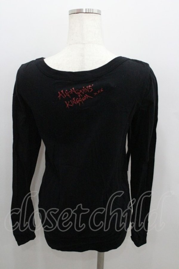 画像3: ALGONQUINS / ベルト付きプリント長袖Tシャツ  ブラック I-26-01-22-020-AL-TS-SA-ZI (3)