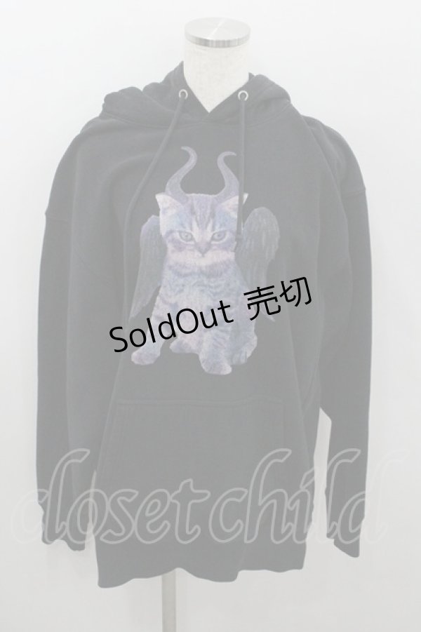 画像1: MILKBOY / EVIL CAT HOODIE  黒 I-26-01-22-021-MB-TO-SA-ZI (1)
