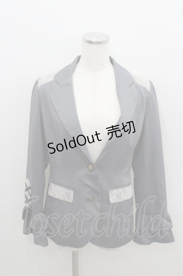 画像1: axes femme / 袖レースアップジャケット M グレー I-26-01-22-027-AX-JA-SA-ZI (1)