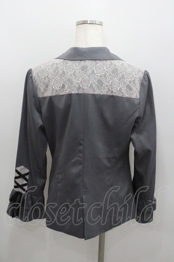 画像4: axes femme / 袖レースアップジャケット M グレー I-26-01-22-027-AX-JA-SA-ZI (4)