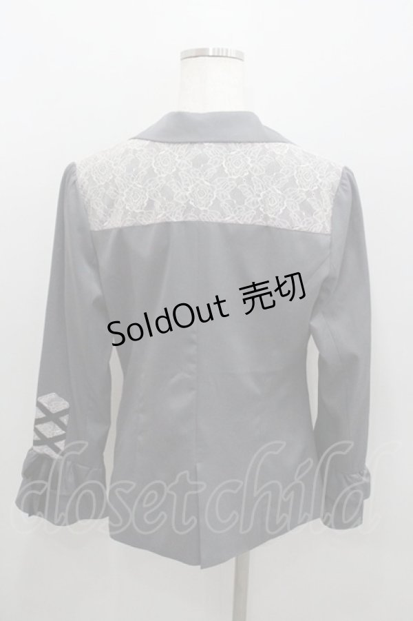 画像4: axes femme / 袖レースアップジャケット M グレー I-26-01-22-027-AX-JA-SA-ZI (4)