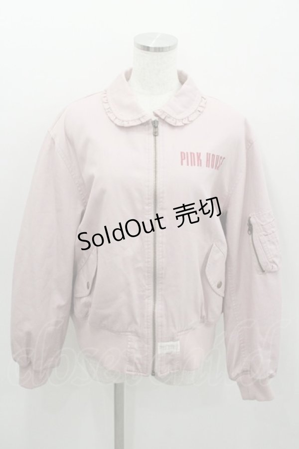画像1: PINK HOUSE / バラ園うさぎ刺繍ブルゾン  ピンク I-26-01-22-028-LO-JA-SA-ZI (1)