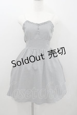 画像: Ank Rouge / パール紐&ギンガムチェックワンピース  黒Ｘ白 I-26-01-22-032-CA-OP-SA-ZI