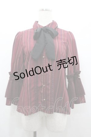 画像: axes femme POETIQUE / 袖プリーツフリル使いブラウス  ボルドー I-26-01-24-001-AX-BL-SA-ZI