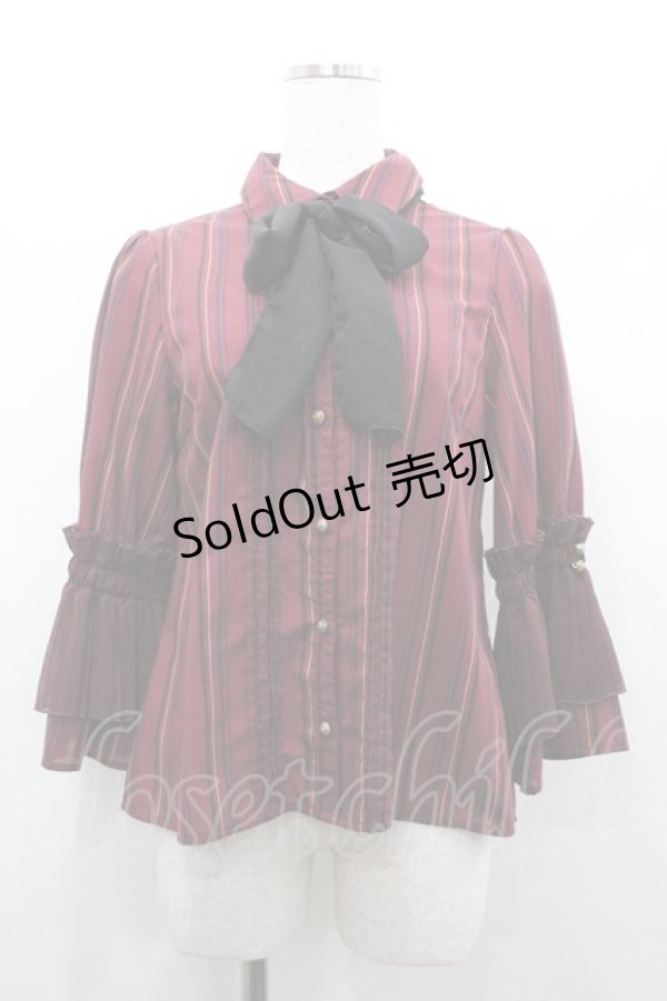 画像1: axes femme POETIQUE / 袖プリーツフリル使いブラウス  ボルドー I-26-01-24-001-AX-BL-SA-ZI (1)