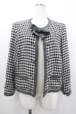 画像1: INGEBORG / ギンガムチェックリボンジャケット  黒Ｘ白 I-26-01-24-036-LO-JA-SA-ZI (1)