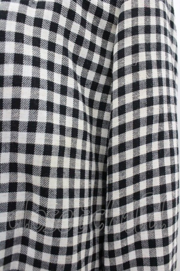 画像3: INGEBORG / ギンガムチェックリボンジャケット  黒Ｘ白 I-26-01-24-036-LO-JA-SA-ZI (3)