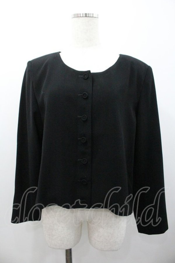 画像1: KANEKO ISAO / ノーカラーシンプルジャケット  ブラック I-26-01-24-041-EL-JA-SA-ZI (1)