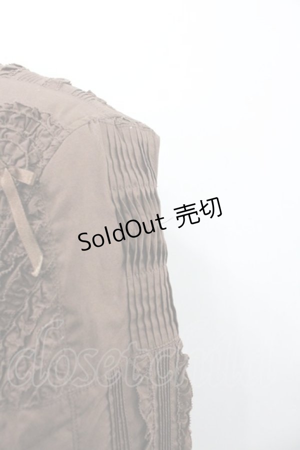 画像3: WONDERFUL WORLD / ピコフリル&ピンタックモチーフパッチワークジャケット  ブラウン I-26-01-24-042-LO-JA-SA-ZI (3)