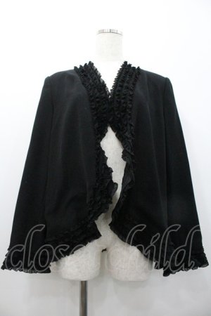 画像: KANEKO ISAO / ピコフリルボレロジャケット  ブラック I-26-01-24-043-EL-JA-SA-ZI