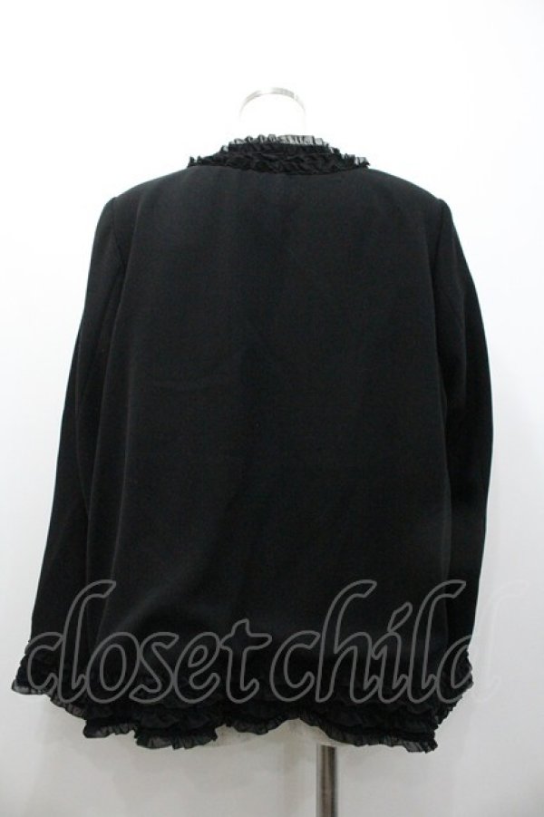 画像2: KANEKO ISAO / ピコフリルボレロジャケット  ブラック I-26-01-24-043-EL-JA-SA-ZI (2)