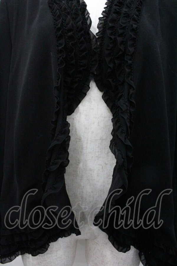 画像3: KANEKO ISAO / ピコフリルボレロジャケット  ブラック I-26-01-24-043-EL-JA-SA-ZI (3)