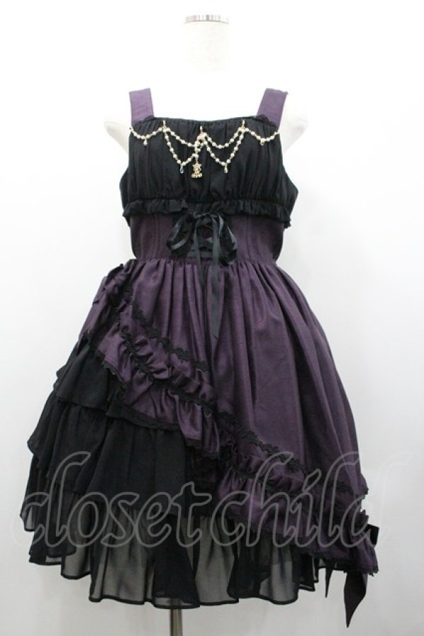 画像1: ALICE and the PIRATES / ギャザーシフォンジャンパースカート  ワイン I-26-01-24-045-PA-OP-AS-ZI (1)