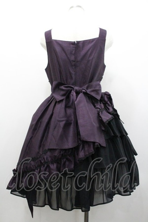 画像2: ALICE and the PIRATES / ギャザーシフォンジャンパースカート  ワイン I-26-01-24-045-PA-OP-AS-ZI (2)