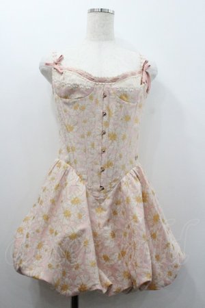 画像: LACEMADE / フラワーコルセットワンピース  ピンク I-26-01-24-048-EL-OP-AS-ZI