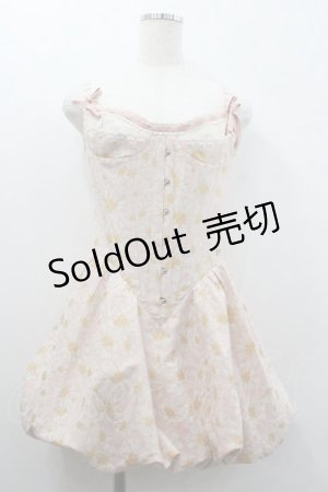 画像: LACEMADE / フラワーコルセットワンピース  ピンク I-26-01-24-048-EL-OP-AS-ZI