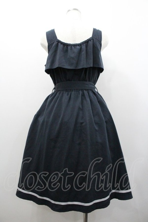 画像2: axes femme POETIQUE / トレンチデザインノースリOP  ネイビー I-26-01-24-052-AX-OP-SA-ZI (2)