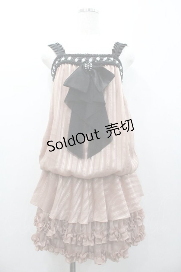 画像1: axes femme / ビジューバルーンワンピース  ピンク I-26-01-24-055-AX-OP-SA-ZI (1)