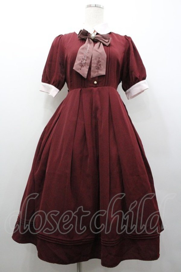 画像1: Amavel / Rmantique Mademoiselleワンピース  ボルドー I-26-01-24-059-CA-OP-SA-ZI (1)