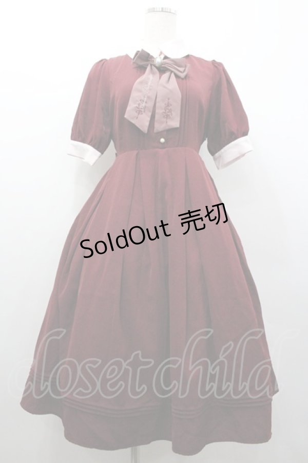 画像1: Amavel / Rmantique Mademoiselleワンピース  ボルドー I-26-01-24-059-CA-OP-SA-ZI (1)