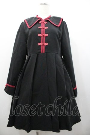 画像: Dear My Love / チャイナ学園ワンピース 3L 黒Ｘ赤 I-26-01-24-061-EL-OP-SA-ZI