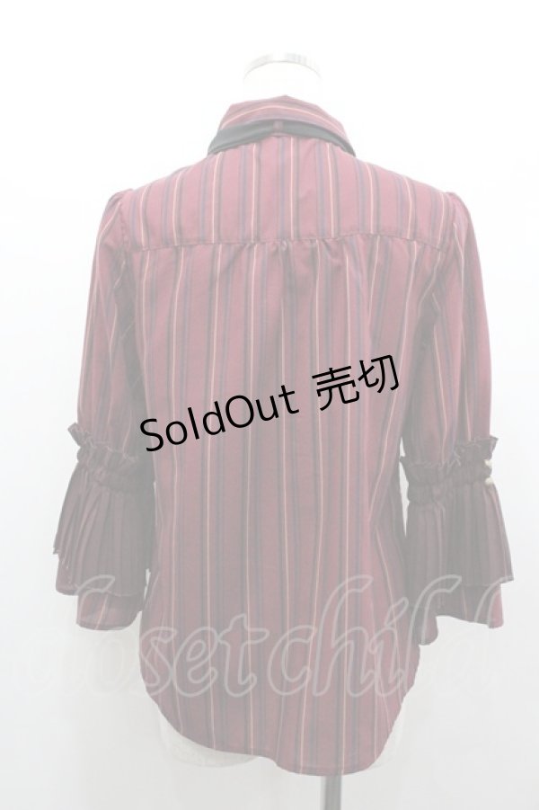 画像2: axes femme POETIQUE / 袖プリーツフリル使いブラウス  ボルドー I-26-01-24-001-AX-BL-SA-ZI (2)