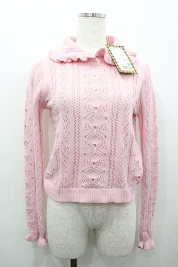 画像1: HEIHEI / フリルニット  ピンク I-26-01-24-007-PU-TO-AS-ZI (1)