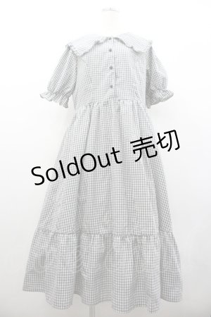 画像: m petit by misako / ギンガムチェックワンピース LL 黒ｘ白 I-26-01-24-065-LO-OP-HR-ZI