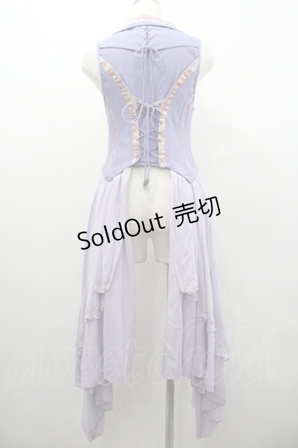 画像2: Ozz oneste / ダブルZIPチャイナロングベスト  ラベンダー I-26-01-24-070-OO-TO-SA-ZI (2)