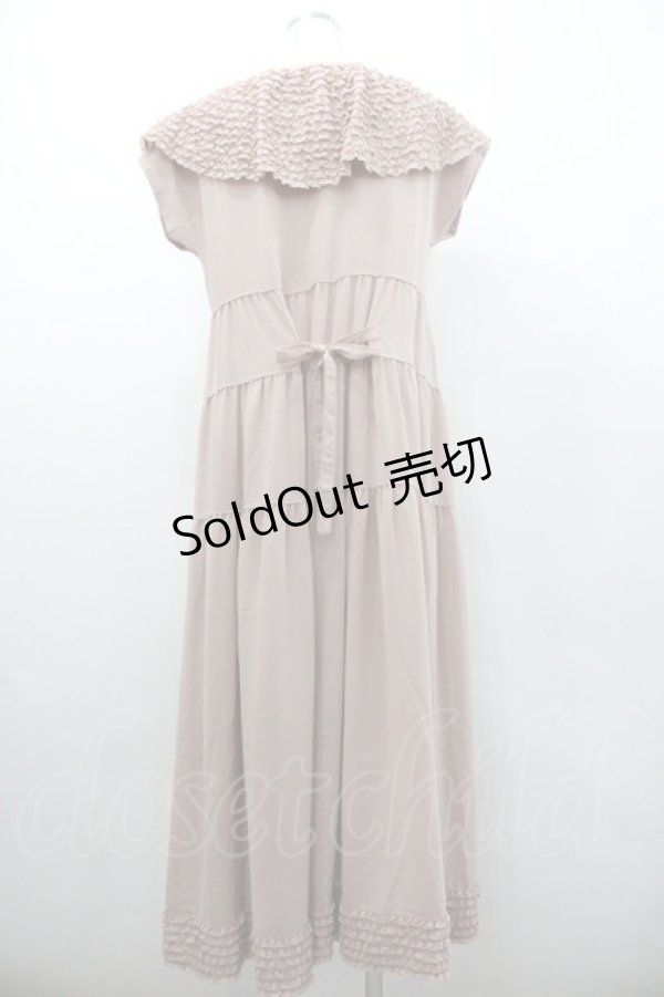 画像2: KANEKO ISAO / ピコフリル襟ノースリーブワンピース  ピンク I-26-01-24-071-EL-OP-SA-ZI (2)