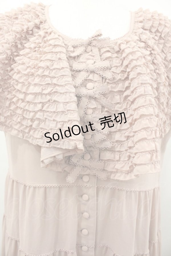 画像3: KANEKO ISAO / ピコフリル襟ノースリーブワンピース  ピンク I-26-01-24-071-EL-OP-SA-ZI (3)