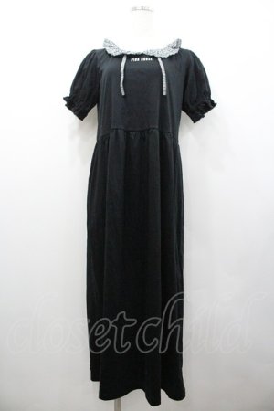 画像: PINK HOUSE / misako×erinko フリル衿付きカットソーワンピース  黒 I-26-01-24-072-LO-OP-HR-ZI