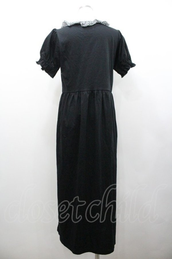 画像2: PINK HOUSE / misako×erinko フリル衿付きカットソーワンピース  黒 I-26-01-24-072-LO-OP-HR-ZI (2)