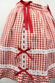 画像3: DearMyLove / はしごレースサス付きフリルリボンスカート LL 赤Ｘ白チェック I-26-01-24-076-EL-SK-SA-ZI (3)