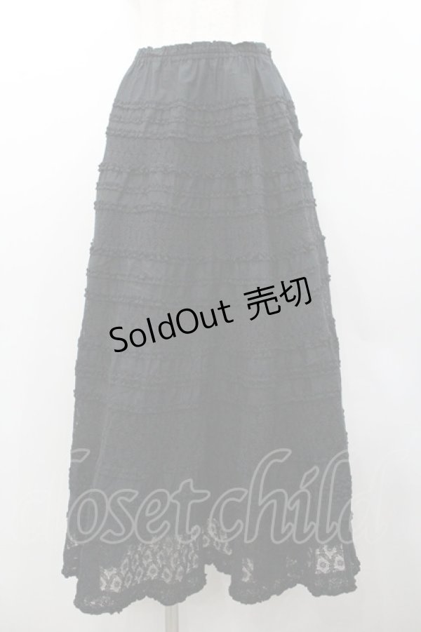 画像1: KANEKO ISAO / レースフリルスカート(アンダースカートセット)  ブラック I-26-01-24-079-EL-SK-SA-ZI (1)