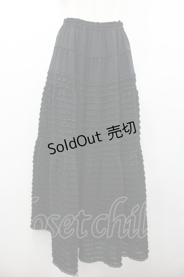 画像1: KANEKO ISAO / ピコフリルスカート  ブラック I-26-01-24-080-EL-SK-SA-ZI (1)