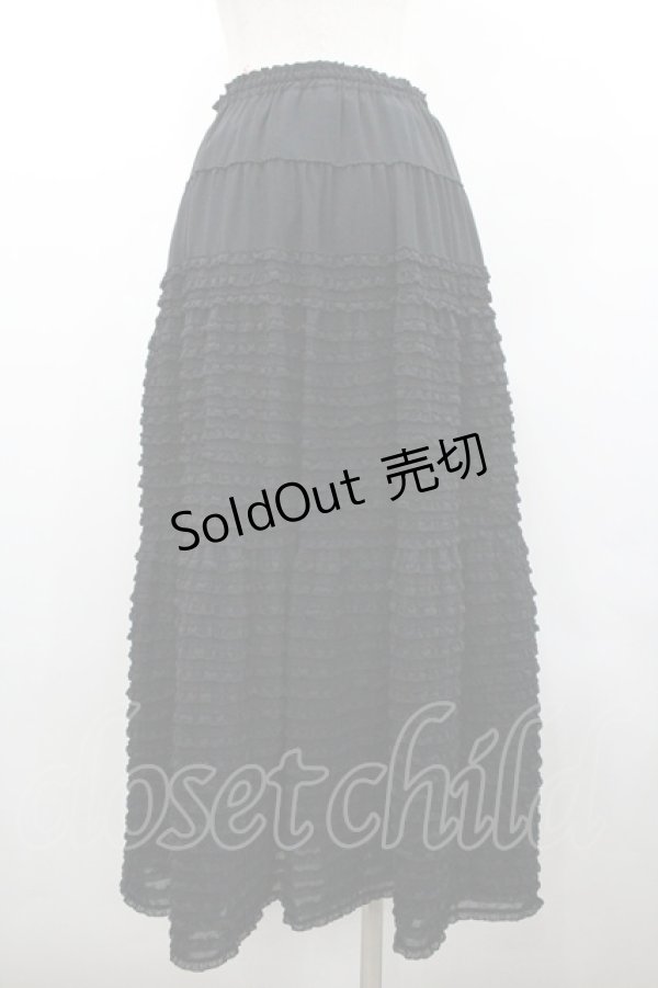 画像2: KANEKO ISAO / ピコフリルスカート  ブラック I-26-01-24-080-EL-SK-SA-ZI (2)