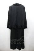 画像2: KANEKO ISAO / ピコフリル襟袖ジャケット&スカートセットアップ  ブラック I-26-01-24-081-EL-SK-SA-ZI (2)