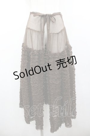 画像: KANEKO ISAO / チュールフリルオーバースカート  ブラウン I-26-01-24-082-EL-SK-SA-ZI