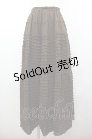 画像: KANEKO ISAO / ポリエステルピコフリルスカート  ブラウン I-26-01-24-083-EL-SK-SA-ZI